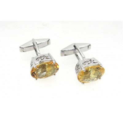 Citrine Cufflinks with filigri